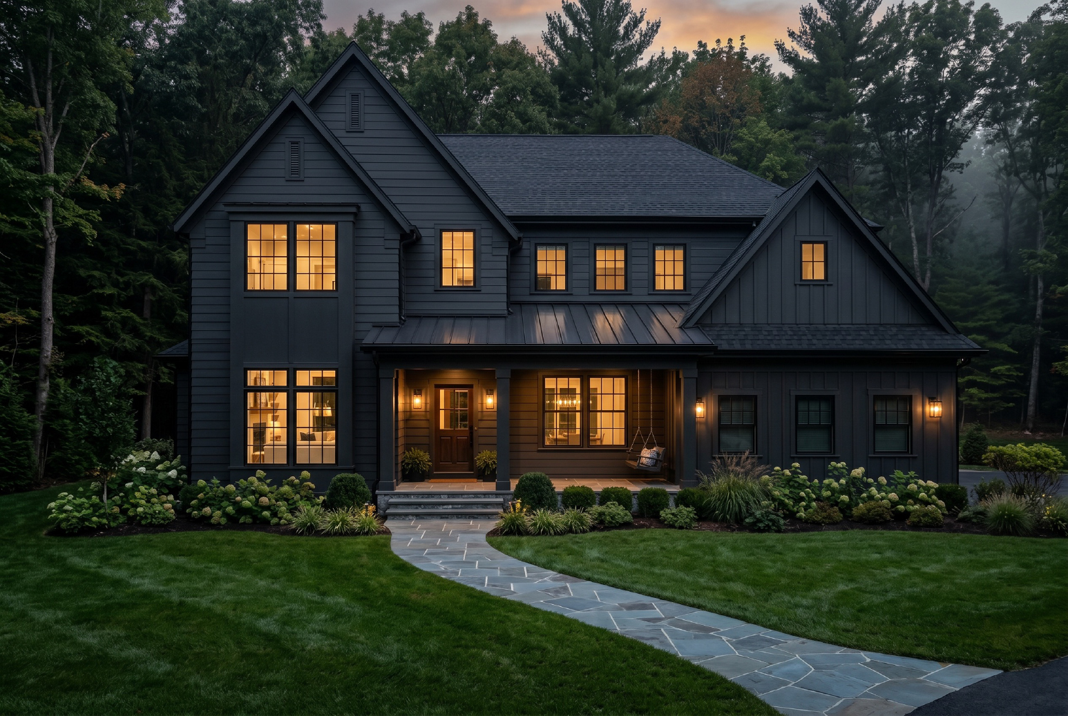Front elevation of a new luxury home at Stephen's Park